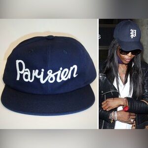 🧢🧢MAISON KITSUNE Navy Blue Parisien Hat baseball cap adjustable strap 🧢